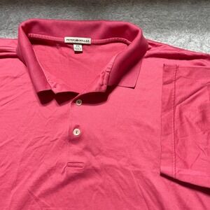 Peter Millar Mens XXL Pink Short Sleeve 100% Cotton Golf Polo Shirt